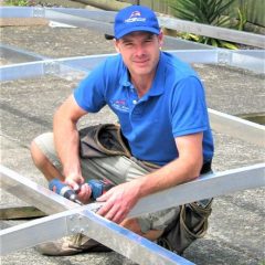 Steve building an awning