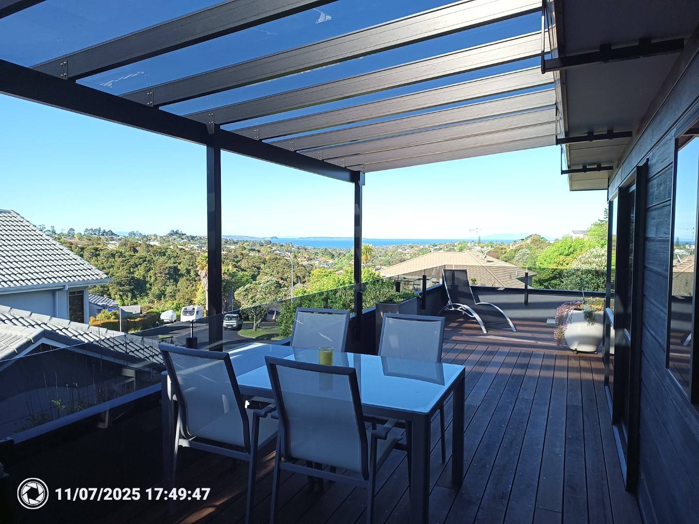 Completed outdoor awning and canopy installation for a home in Auckland