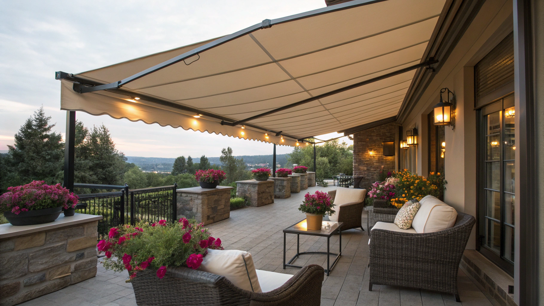 Outdoor patio awning background texture